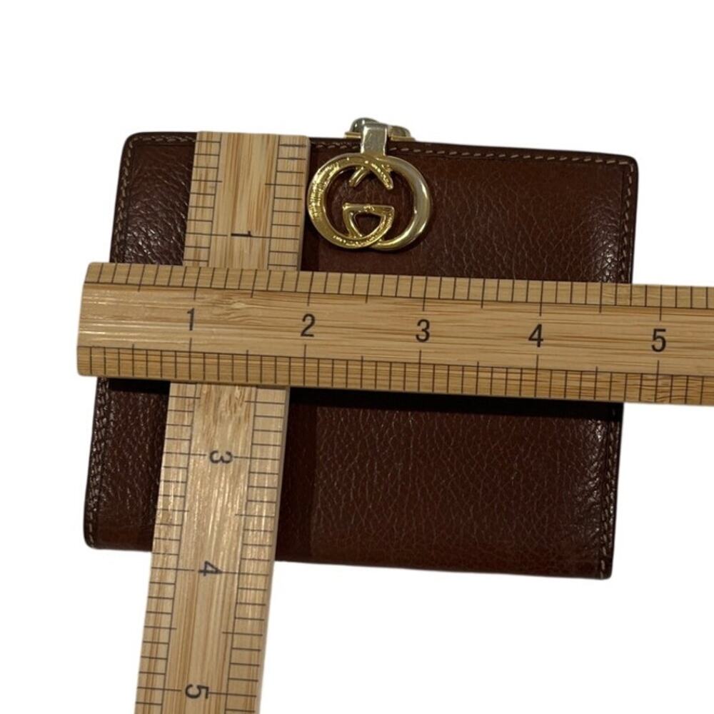Gucci GG Leather Bifold Wallet with Kisslock Coin Pouch Vintage 80s Cash & Cards - Picture 11 of 11